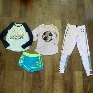 Justice active girl soccer flip sequin bundle lot Sz 10/12- 4 pieces total